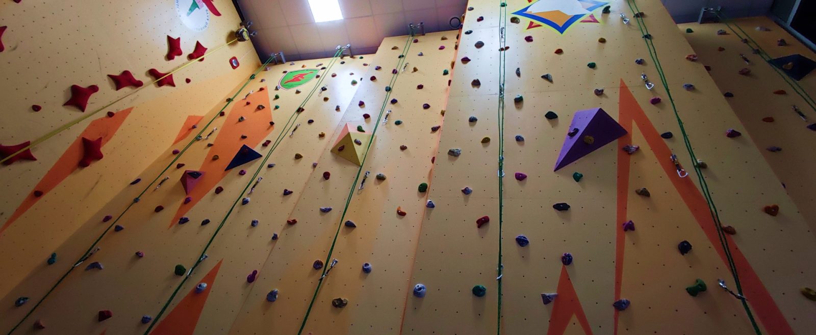 There is a climbing wall in the center of safety!